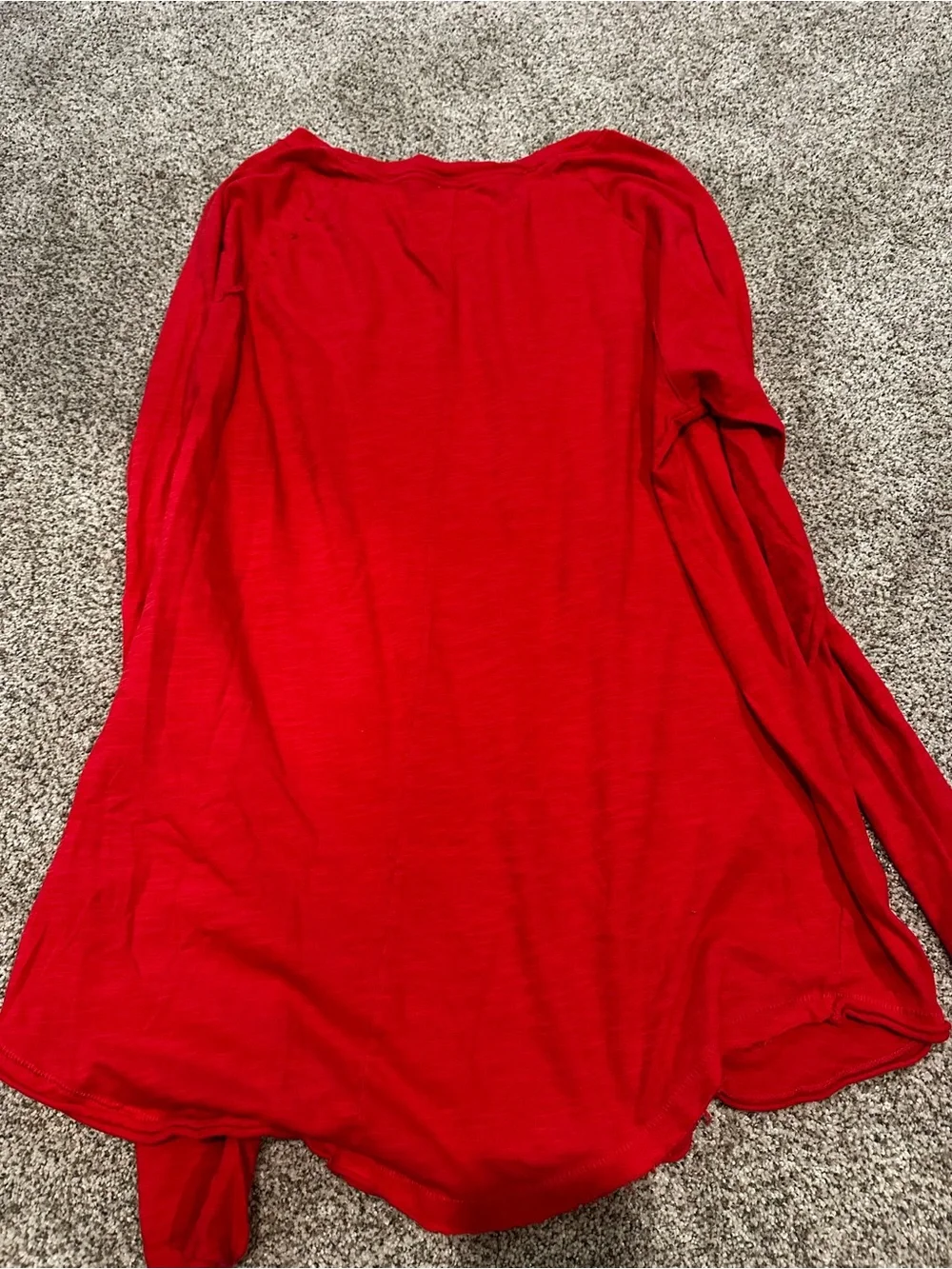 Free People Red Long Sleeve Crewneck Top